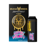 A sleek 2G disposable vape pen labeled Berry Gelato Hybrid, showcasing its premium design and flavor profile.