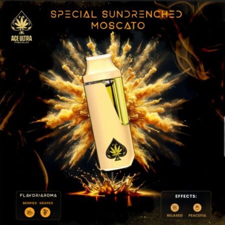 A vibrant image of the ACE Special Sundrenched Moscato vape, showcasing its premium packaging and quality.