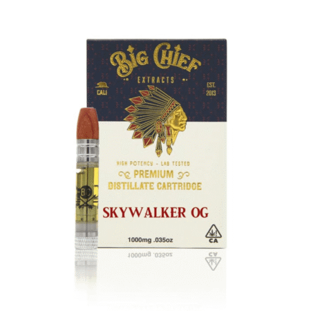 Big Chief Skywalker OG vape cart with galactic-themed packaging.