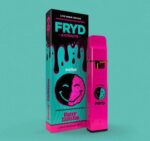 FRYD Disposable Berry Zkittles vape pen in its packaging, showcasing the colorful design and branding.