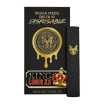 A sleek King Louis XII Disposable vape pen by Muha Meds, showcasing its modern design and premium branding.
